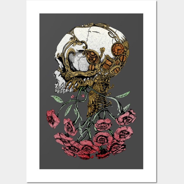 Skull Bloom Wall Art by Grumpinpumpkin